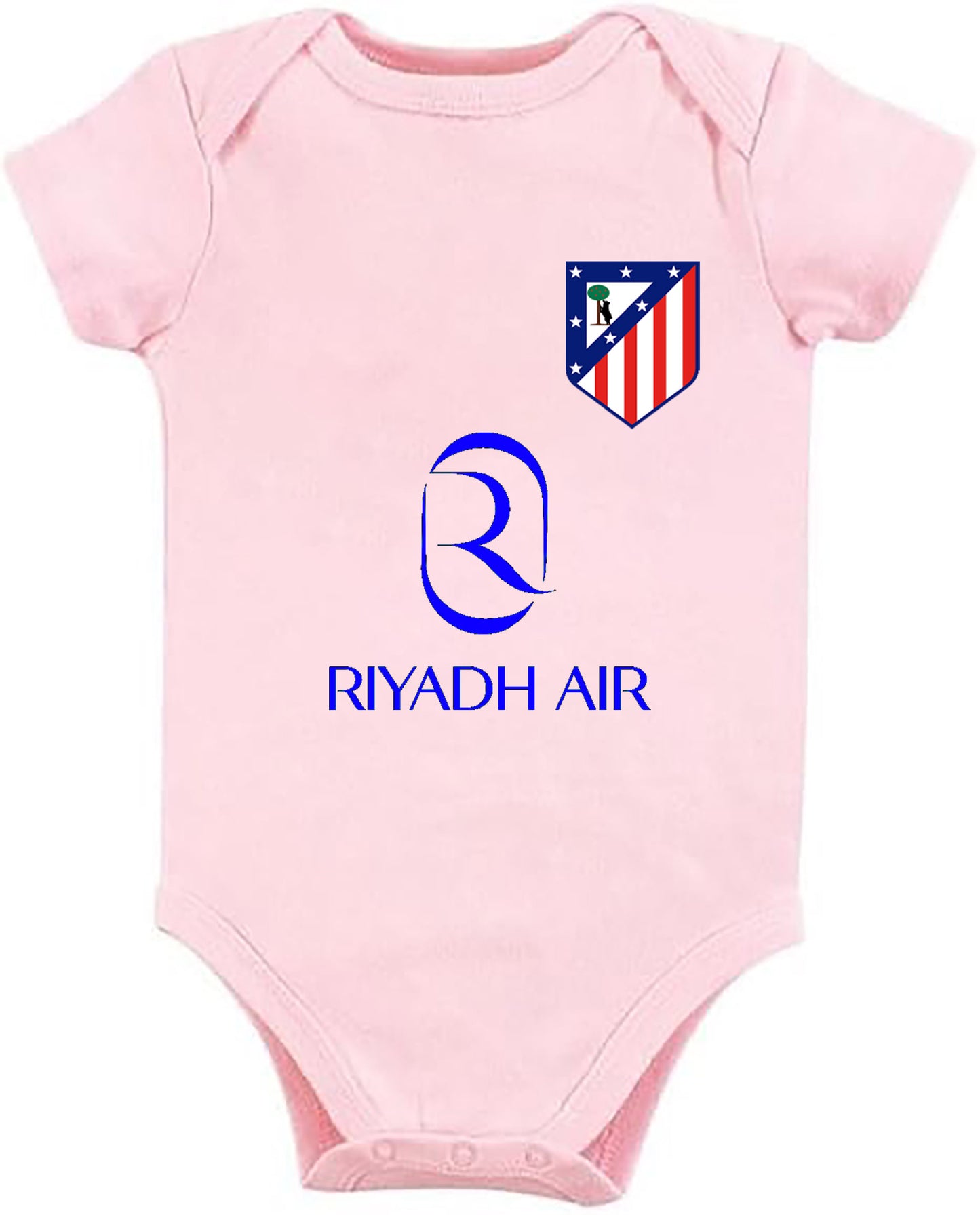 Atlético Madrid body del bebe , con nombre y numero del bebe