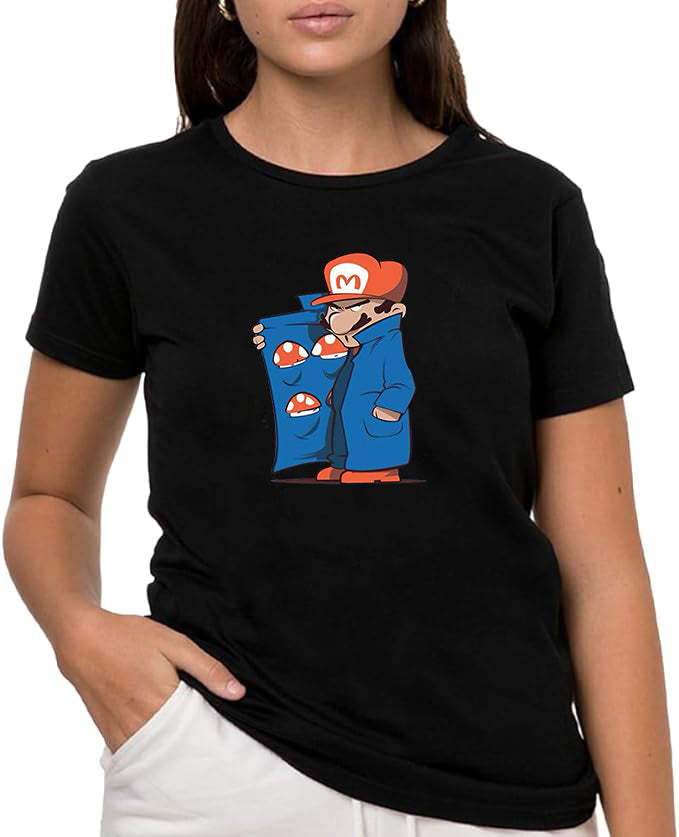 Mario seller t-shirt, Camiseta de Manga Corta, 100% Algodón, Ropa Unisex para Hombres y Mujeres en 7 Tallas, Camiseta Negra, Modelo Mario seller