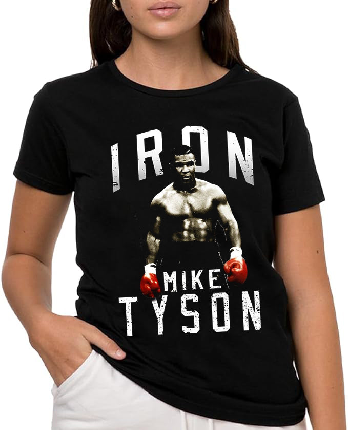 Camiseta de Tyson, Tyson Camiseta de Manga Corta, 100% Algodón, Ropa Unisex para Hombres y Mujeres en 7 Tallas, Camiseta Negra, Modelo iron Tyson