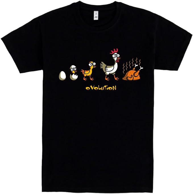 Ovolution, Camiseta de Manga Corta, 100% Algodón, Ropa Unisex para Hombres y Mujeres en 7 Tallas, Camiseta Negra, Modelo Ovolution