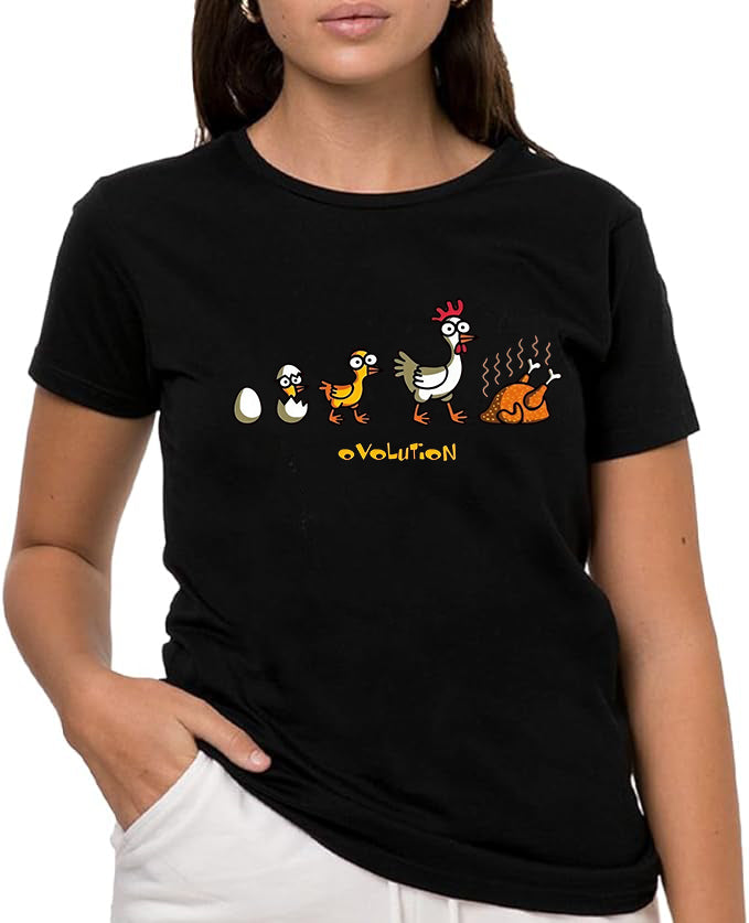 Ovolution, Camiseta de Manga Corta, 100% Algodón, Ropa Unisex para Hombres y Mujeres en 7 Tallas, Camiseta Negra, Modelo Ovolution