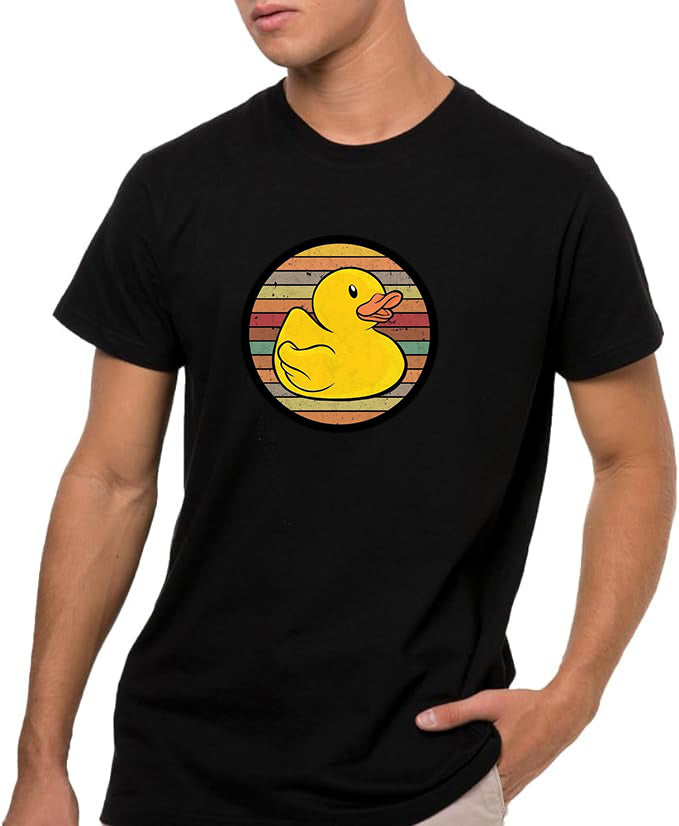 Pato Amarillo Camiseta de Manga Corta, 100% Algodón, Ropa Unisex para Hombres y Mujeres en 7 Tallas, Camiseta Negra, Modelo Pato