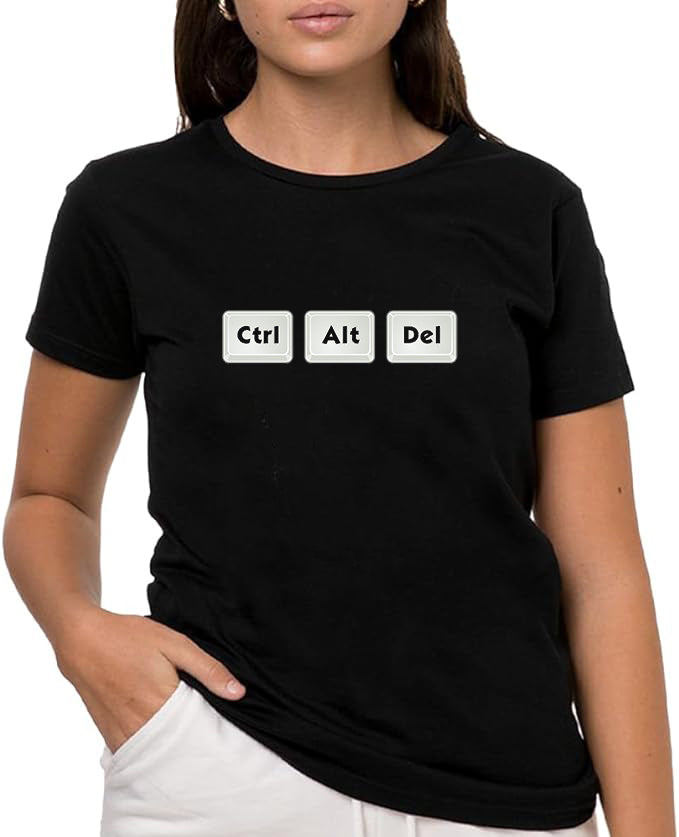 teclado Camiseta de Manga Corta, 100% Algodón, Ropa Unisex para Hombres y Mujeres en 7 Tallas, Camiseta Negra, Modelo tecla , camiseta graciosa
